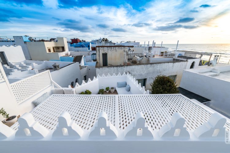 Terrasse Assilah Riad Dar el maq, vue sur l'atlantique