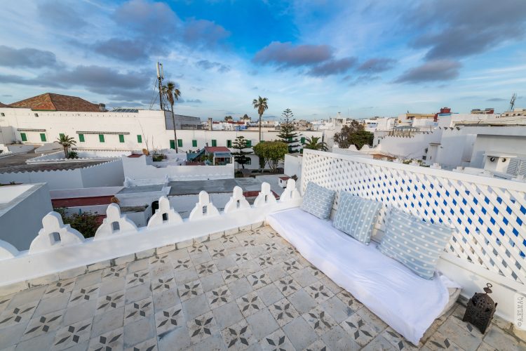 Terrasse Assilah Riad Dar el maq, vue sur l'atlantique